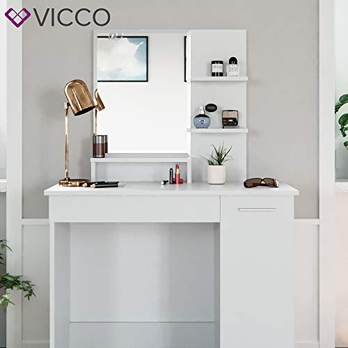 Moderner Schminktisch Stilvoller Kosmetiktisch mit Spiegel und Schubladen für Mädchen und Damen Weiß Jugendzimmer Schminkspiegel