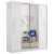 Schöner weißer Schiebetürenschrank, eleganter Kleiderschrank Schiebetüren Schrank Spiegel, Schlafzimmer Modernes Design