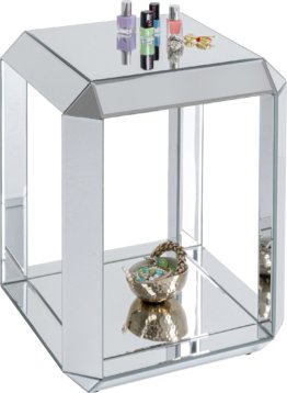 Beistelltisch Luxury Lia 46x46 verspiegelter Tisch Spiegeltisch Glas Spiegel Design Objekt Designmöbel exklusiv modern für Geschäft Laden Wohnzimmer