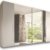 Eleganter großer Kleiderschrank Stauraum Spiegel Vielseitiger Schwebetürenschrank Weiß modern 315 x 226 x 60 cm (B/H/T) großes Schlafzimmer