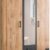 Kleiderschrank mit Spiegel-Tür Eiche Holz Natur braun Dekor, Graphit-Grau 135 cm kleiner Raum platzsparend Drehtürenschrank im Industrial-Stil