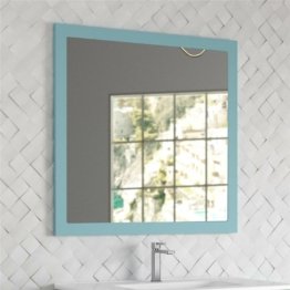 Badspiegel 80cm deep blue matt tiefes Blau modischer Wandspiegel mit blauen Rand Landhaus modern Badezimmer Spiegel elegantes Bad