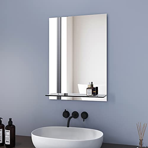 Badspiegel Glas Ablage Wandspiegel Glasablage Regal Badezimmer Spiegel Badezimmerspiegel 50x70cm günstig & hochwertig