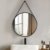 Badspiegel Rund 70cm Wandspiegel Badezimmerspiegel mit Verstellbarem Riemen Wasserdicht Schwarz Design Bad runder Spiegel