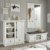 Garderobenset Weiß klassisch Flurmöbel Set Landhaus hochwertige Qualität Flur Garderobe Sitzbank Kleiderhaken Spiegel Schuhschrank