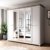 Großer Landhaus Kleiderschrank weiß Landhausstil mit 3 Spiegeln weiß Esche Eiche Landhausstil Natur Holz elegant modern Schlafzimmer Möbel