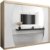Großer moderner Schwebetürenschrank Sonoma Eiche Holz Natur Weiß 250 cm mit Spiegel Kleiderschrank Kleiderstange Einlegeboden Schlafzimmer Schiebetüren Modernes Design
