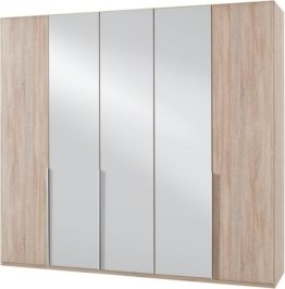 Heller Holz Dekor Kleiderschrank Schlafzimmerschrank mit Spiegeltüren jung modern Drehtüren Natur viel Stauraum Praktisch vielseitig