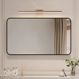 Metallrahmen Wandspiegel Schwarz 100x60cm Rechteckiger Badezimmerspiegel Badspiegel Schwarzer Rahmen Ohne Beleuchtung smartes Design