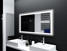 Moderner LED Badspiegel LED-Beleuchtung Licht Wandspiegel hell mit rundum Beleuchtung Badezimmer Leuchtspiegel | 140x70 cm