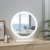 Runder LED Tischspiegel mit Beleuchtung Φ40cm weißer Design Schminkspiegel Rund 3 Lichtfarben Dimmbar Kosmetikspiegel Touchschalter