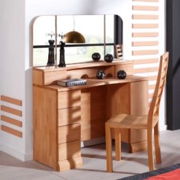 Schminktischchen aus Buche Holz Massivholz Spiegel Schminktisch Schubladen Hochwertige Qualität Natur modern Design Unikat