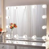 Tischspiegel Profi Make-Up Hollywood Spiegel mit Beleuchtung 80X60cm Beleuchteter Schminkspiegel mit Licht Schminktisch