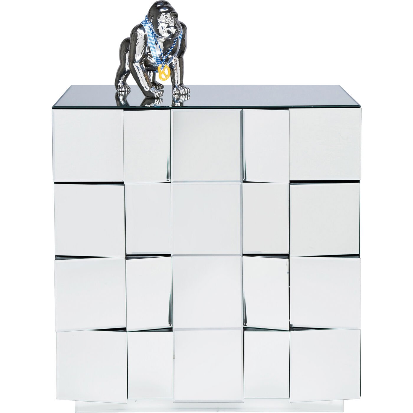 Verspiegelte Kommode Illusion Big Cube Spiegel Würfel elegantes Designobjekt Spiegelmöbel Designmöbel exklusiv Laden Geschäft Luxusmöbel