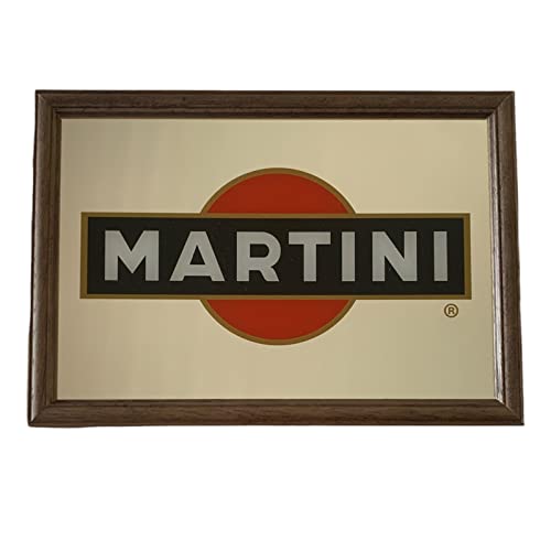 Martini Logo Großer Spiegel Pub, Barspiegel GIN COCKTAIL Aperitif Bar Wandspiegel mit Rahmen