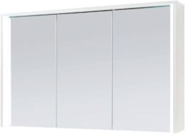 Eleganter Spiegelschrank Bad mit LED-Beleuchtung in Titan Weißer Badezimmerspiegel Schrank viel Stauraum 106 x 68 x 17,5 cm