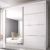 Eleganter Schiebetürenschrank moderner weißer Kleiderschrank Schrank Garderobe Spiegel 230 cm Schlafzimmer- Wohnzimmerschrank Schiebetüren Design
