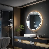 LED Runder Licht Badezimmer Spiegel Wandspiegel Anti-Nebel Wand Befestigter Make-up-Spiegel mit Smart Touch Heizung