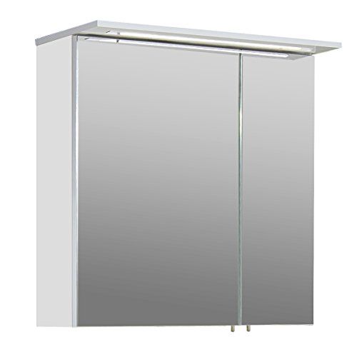 Moderner eleganter Spiegelschrank Badschrank weiß 60 x 15.8 x 72.3 cm Badezimmer Schrank mit Spiegeltüren