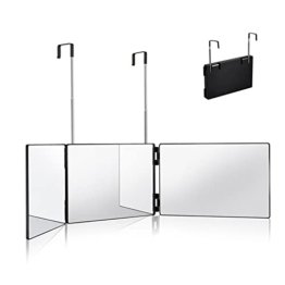 Panorama Spiegel 360-Grad-Spiegel, 3-Wege-Spiegel mit Halterungen, Verstellbarer Kosmetikspiegel für Badezimmer Schlafzimmer Make-up Dusche Rasieren Styling Schneiden