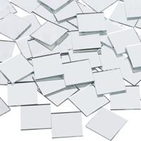 Quadratische Mosaik Spiegel 2,5 x 2,5 cm Spiegel zum Basteln DIY Projekte Dekoration Mosaikfliesen Wandtattoos Wohnzimmer Schlafzimmer