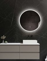 Runder LED Badspiegel 60cm mit Beleuchtung, Badezimmerspiegel Dimmbar Wandspiegel mit Touch-Schalter Lichtspiegel Warmweiß / Kaltweiß