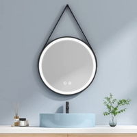 Runder LED Badspiegel Riemen Rund 60 cm Beleuchtung Touch Dimmbare automatische Abschaltung Badezimmer Smart Spiegel Design