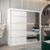 Schwebetürenschrank Weiß 200 cm mit Spiegel Kleiderschrank Kleiderstange Einlegeboden Schlafzimmer- Wohnzimmerschrank Schiebetüren Modern Design