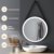 Spiegel mit Beleuchtung Rund Schwarz 60cm, Runder Wandspiegel LED Badspiegel Badezimmerspiegel Touch-Schalter