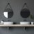 Spiegel rund Ø 50 cm – runder Wandspiegel in matt schwarz Badspiegel rund mit hochwertigen Aluminiumrahmen – Badezimmerspiegel Lederoptik