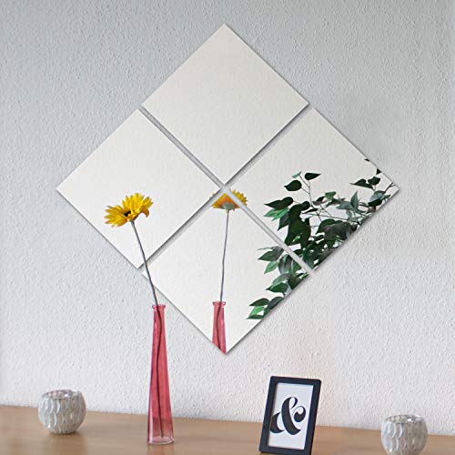 Spiegelfliesen 4 Stück je 30x30cm Spiegelkachel Fliesenspiegel Spiegel Wanddekoration Wandspiegel Klebespiegel