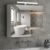 Spiegelschrank Bad mit Beleuchtung Steckdose Lichtschalter 70x15x60cm Badezimmer Spiegelschrank 3 Türen Wandspiegel Weiß