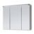 Spiegelschrank Bad mit LED-Beleuchtung in Titan Weiß - Badezimmerspiegel Schrank mit viel Stauraum - 80 x 68 x 22,5 cm
