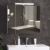 Spiegelschrank Bad mit LED Beleuchtung Steckdose und Lichtschalter 70x15x60cm Badezimmer 3 Türen Badschrank mit Spiegel Hängeschrank Badspiegel Weiß