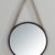 Wandspiegel runder Spiegel mit schwarzem Metall-Rahmen und Aufhänge-Gurt, Dekospiegel im Vintage Design, Glas /Metall, Ø 30 cm, Schwarz