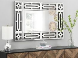 Dekorativer Wandspiegel - Edelstahl - 120 x 80 cm - LOAYE Design Spiegel Dekospiegel Designspiegel