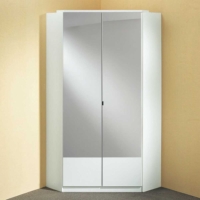 Moderner Eckkleiderschrank mit Spiegel platzsparender Schlafzimmerschrank