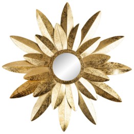 Goldener Metallspiegel Star Blume Flower gold Optik D: ca. 75 cm Spiegel Wohnzimmer Esszimmer Dekoration