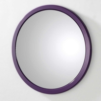 Runder Wandspiegel in Lila Spiegel mit Rahmen Modern Flurspiegel Wohnzimmer Hochglanz