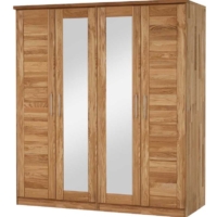 Schlafzimmerschrank aus Wildeiche Massivholz Spiegeltüren Naturholz Landhaus Bauernhaus Spiegel Schrank