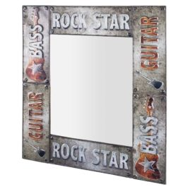 Wandspiegel mit Metallrahmen Rock Style Rockstar Gitarre Metall Dekoration Bar Spiegel Flurspiegel