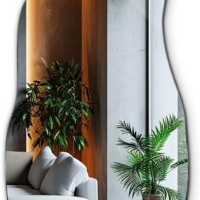 Asymmetrischer Wandspiegel 50×100 cm unregelmäßiger Spiegel Premium Badezimmer Vertikal Schlafzimmer Flur