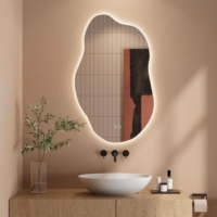 Außergewöhnlicher Badezimmerspiegel – Led Badspiegel Asymmetrischer Formspiegel 85×52 cm