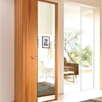 Garderobenschrank massiv aus Kernbuchenholz – Flur Garderobenschrank mit großem Spiegel – 74 x 200 x 40 cm