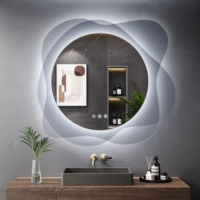 Exklusiver Designspiegel Lichtspiegel organische Formen Asymmetrischer Spiegel mit Beleuchtung
