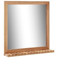 Spiegel mit Ablage Walnussholz Massiv Badezimmerspiegel Badspiegel Wandspiegel Flurspiegel 60x12x62cm Naturholz