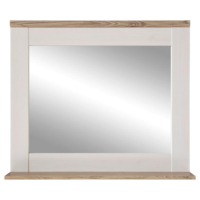 Wandspiegel mit Ablage Lärche Eiche Remo Natur Holz 80x70x12 cm Vintage Landhaus Spiegel