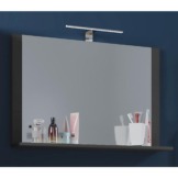 Wandspiegel mit Licht und Ablage anthrazit 80x65x17 cm modernes Badezimmer